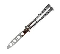 Balisong Trainer en acier inoxydable - Boule en forme de papillon avec lames sans lames, utilisée pour l'entraînement et la pratique, 100% sûre, adaptée aux débutants et aux professionnels. Un outil m