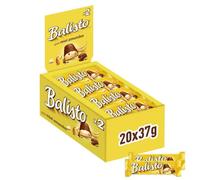 BALISTO - Barre Biscuit Céréales et Chocolat au Lait - 20 x 37g - Goût Miel & Amande - Boite de Barres Chocolatées - Grand Format - 740g