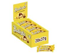 BALISTO - Barre Biscuit Céréales et Chocolat au Lait - 20 x 37g - Goût Miel & Amande - Boite de Barres Chocolatées - Grand Format - 740g