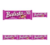 BALISTO - Barres chocolat et biscuit céréales, lait et fruits des bois - 10 sachets de 18,5g - 185g (Lot de 5)