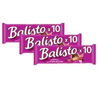 BALISTO - Barres chocolat et biscuit céréales, lait et fruits des bois - 10 sachets de 18,5g - 185g (Lot de 3)