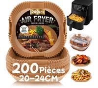 Balitta Papier cuisson air fryer - 200 pièces 20 x 24cm Food-Grade BPA gratuit, pour friteuse sans huile 5 à 8 litres