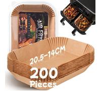 Balitta Papier Cuisson pour Ninja Air Fryer, 200 Pièces 20,5x14cm Rectangulair Paper Liners compatible avec Ninja AF300EU/AF400EU