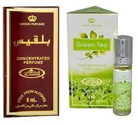 Balkis & Green Tea Concentrated Perfume Oil Pack of 2 | Long-Lasting Alcohol-Free Roll-On Attar for Men & Women | 6ml Each
