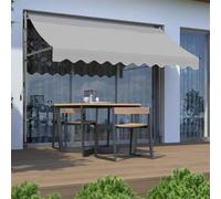 Balkon Markise ohne Bohren - Höhenverstellbare 400 cm, UV-beständig, Wasserdicht mit Handkurbel, idealer Sonnenschutz für Balkon & Terrasse, Grau