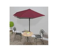 Balkonparasol half aluminium paal 270x144x222 cm bordeauxrood312498