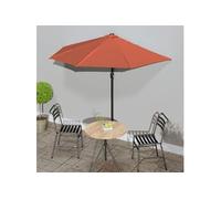 Balkonparasol half met aluminium paal 270x144x222 cm terracotta312499