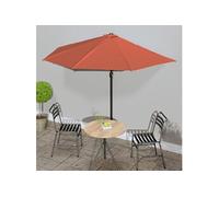 Vidaxl Parasol De Balcon Et Mât En Aluminium Terre Cuite 300x150x253cm
