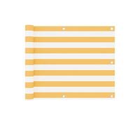 Vidaxl Écran De Balcon Blanc Et Jaune 75x600 Cm Tissu Oxford Jaune
