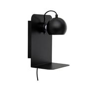 Ball Applique Murale avec USB Noir Mat