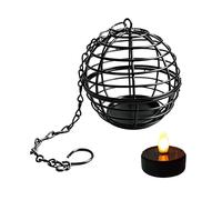 Ball Cage Candle Holder - 11x11cm | Solar Tea Light Candle Holder | Iron Hanging Lantern - Solar Powered Ambient Light | 38cm Chain Outdoor Decorative Globe Lamp | Garden Courtyard Patio Balcony Night