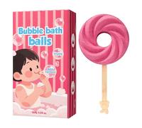 Ball de bain en forme de sucette adorable, sel parfumé effervescent pour enfants, bulles de savon colorées, boule de bain ludique et interactive, cadeau amusant pour garçons et filles