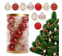 Ball Decoration Pendant Holiday Parties Decor | Christmas Ball Ornaments | 25 Pieces Shatterproof Chriistmas Tree Decorations for Christmas Memorial Day
