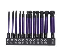 Ball End Hex Bit Set Set Industrial Grade S2 Ensemble d'acier en alliage de 12 tailles adapté aux réparations automobiles