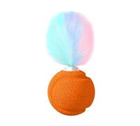 Ball Feathers Cat Toy, 1.97x1.97x4.33 Inches, Interactive Kitten Sound for Play, Bouncy Exercise Toy with Sturdy Design, Entertainment Accessory for Indoor Cats Kittens Outdoor Boredom Relief Activity