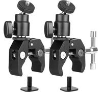 Ball Head Super Clamp Camera Mounting Bracket Ball Head Monitor Clamp with 1/4""-20 Tripod Screw for LCD Monitor DV, LED, Flash Lamp, Microphone and More 2Pack