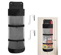 Ball Holder Garage Net - Door Back Tennis Volleyball Storage Mesh Bag, Over The Door Hanging Sports Equipment, Swimming Gear And Ball Storage With 2 Hooks