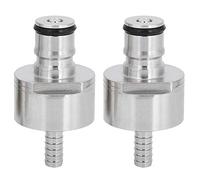 Ball Lock Carbonation Cap | Stainless Steel Soda Maker for PET Bottles | Home Brewing Kit/Sparkling Water Machine/Beer Carbonator | 5 / 16in Barb, 2PCS Set with Gaskets