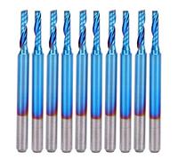 Ball Nose End Mill 3.175mm | Nano Blue Coated Spiral Milling Cutter for 3D Engraving/CNC Routing | Tungsten Steel Bit for Wood, Plastic, PCB | 15mm Cutting Length