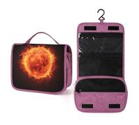 Ball of Fire Trousse de toilette de voyage pour femme, organiseur de maquillage à suspendre avec crochet pour shampooing