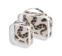 Ball Python Lot de 2 trousses de toilette minimalistes transparentes à suspendre approuvées par la TSA