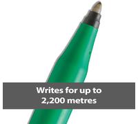 Ball R 50 C Stylo Feutre À Bille Pointe Plastique 0,8 Mm Encre Bleue Corps Plastique Vert Pack De 12