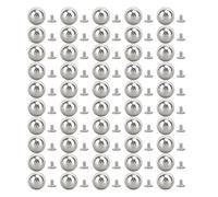 Ball Rivet and Stud Kit 50 ensembles 15 mm rivets en métal sphériques Perles rondes pour les vêtements en cuir et le sac à main Décoration de la décoration matériau en fer durable (Argent)