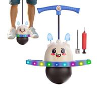 Ball Saltarella - Boule rebondissante avec lumières multicolores, sauteur réglable avec oreilles de lapin pour activités intérieures adultes jeux de sport