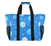 Ball Star Sac fourre-tout pliable avec poignées pour la plage Bleu, Boule étoile bleue, 1 size, Tendance