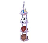 Ball Storage Rack, 4 Tier Layer Ball Stand Holder For Footballs, Multi-Layer Space-Saving Wall Mount | Vertical Basketball Racks For Balls | Fors Football Plush Doll Toys Home Apartment Garage Bedroo