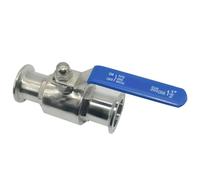 ball valve 1 pièces 19mm 25 32 38 45 51 57 63mm 304 robinet à tournant sphérique sanitaire en acier inoxydable Tri pince 50.5mm/64mm Type de virole for produit de journal intime(19mm x Ferrule 50.5)