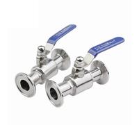 ball valve 1 pièces 304 robinet à bille sanitaire en acier inoxydable 3/4 "1" 1-1/2 "2" Tri pince 50.5mm/64mm Type de virole for produit de journal intime(45mm x Ferrule 64)