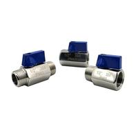 ball valve Mini robinet à bille en acier inoxydable 1/2" filetage mâle femelle SS304 résistant à la corrosion PN63 mini robinet à bille for robinet de bière Homebrew 1 pièces(M X F)