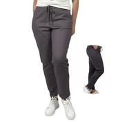 Ballandoro Pantalon Femme Taille Haute Élastique - Chino Cigarette Confortable Grande Taille Legging Élégant Curvy Élastique à la Taille Joggers Doux Viscose, gris, L