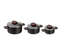 BALLARINI 810000.6 CLICK & COOK SET DE 3 CASSEROLES AVEC COUVERCLE EN VERRE G