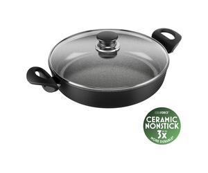 BALLARINI Bari Poêle de service avec couvercle, 28 cm, Aluminium, Revêtement antiadhésif en céramique