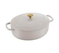 BALLARINI Bellamonte Cocotte 33 cm, Ovale, Blanc ivoire, Fonte