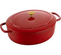 BALLARINI Bellamonte Cocotte, Rustidera, Pot de cuisson en fer coulé émaillé, ovale, 31 cm, 5,5 l, rouge