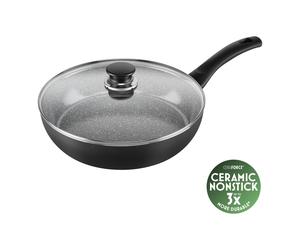 BALLARINI Bologna Sauteuse avec couvercle en verre, 28 cm, Aluminium, Revêtement antiadhésif en céramique