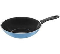 BALLARINI Caprera Wok, 28 cm, Aluminium, Compatible induction, Revêtement antiadhésif en céramique, Fabriqué en Italie, Bleu