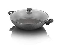 BALLARINI Ferrara Granitium 75002-477 Wok géant anti-adhésif avec couvercle en verre Noir 36 cm