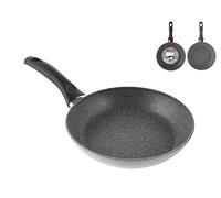 BALLARINI Poêle Antiadhésive Granitium, Ronde, ∅ 20 cm, Indicateur de Température ThermoPoint, Aluminium, Gris Pierre, série Cortina Granitium