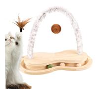 Balle à gratter pour chat | Arche à chat en bois avec plateau rotatif - Outil de relaxation interactif pour chat - Jouet puzzle pour chats d'intérieur et petits chiens