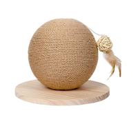 Balle à gratter pour chat | Enrichissement du puzzle en sisal - Exerciseur interactif pour chat avec plumes, pour jouer, chasse, escalade, griffoir, soulager l'ennui, mâcher un coin intérieur