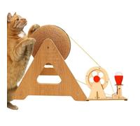 Balle à gratter pour chat - Jouet interactif pour chat avec manivelle - Rouleau d'exercice avec lumière LED intégrée, soulagement de l'ennui - Jouet d'entraînement pour salon, fenêtre, intérieur et