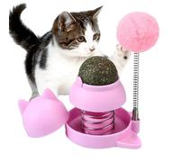 Balle à l'herbe à chat - Jouet pour chat - Boules rotatives à lécher pour chat - Boules comestibles et saines - Avec volant à plumes - Boules rotatives comestibles - Herbe à chat - Bulles d'herbe à