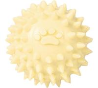 Balle à mâcher interactive à picots pour chiens de petite et grande taille - 6,1 cm - Pour dressage des chiens - Balle en caoutchouc - Ne couine pas - Pour mâcheurs agressifs et lourds (jaune)