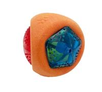 Balle à mâcher roulante pour chiens avec son lumineux, couleur orange 1e | Coque texturée en caoutchouc, 7,6 cm, activité d'enrichissement de la maison au quotidien