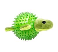 Balle à picots pour chien - En forme de hérisson - Jouet flottant - Balle à mâcher agressive en caoutchouc naturel - Jouet en peluche pour le nettoyage des dents
