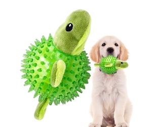 Balle à picots pour chien | Grenouille/hérisson Jouet flottant pour chien, balles couinantes, à mâcher agressif en caoutchouc naturel, jouets en peluche pour le nettoyage des dents